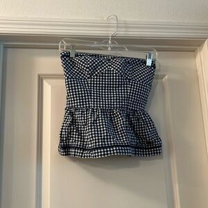 Abercrombie & Fitch cropped plaid strapless top